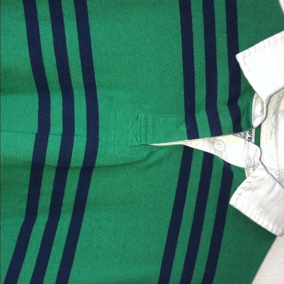 Navy and Green Long sleeve Striped Rugby Top - Picture 2 of 4